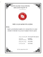 tiểu luận kinh tế lượng thiết lập mô hình nghiên cứu ảnh hưởng của một số biến vĩ mô đến tỉ lệ thất nghiệp ở trung quốc 