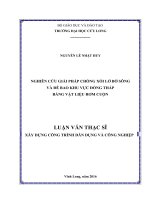 Nghiên cứu giải pháp chống xói lở bờ sông và đê bao khu vực đồng tháp bằng vật liệu rơm cuộn 
