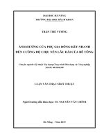 Ảnh hưởng của tỷ lệ phụ gia đông kết nhanh đến cường độ chịu nén lâu dài của bê tông 