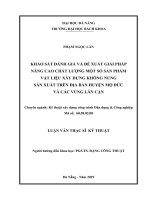 Khảo sát đánh giá và đề xuất giải pháp nâng cao chất lượng một số sản phẩm vật liệu xây dựng không nung sản xuất trên địa bàn huyện mộ đức và các vùng lân cận 