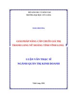Giải pháp nâng cấp chuỗi giá trị thanh long nữ hoàng tỉnh vĩnh long 