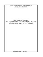 SKKN một số kinh nghiệm để làm tốt công tác chủ nhiệm lớp 5 đối với học sinh khuyết tật trí tuệ 