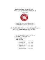 tiểu luận kinh tế lượng các yếu tố tác ĐỘNG đến KIM NGẠCH XUẤT KHẨU của VIỆT NAM năm 2018 