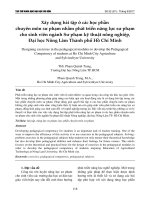 Xây dựng bài tập ở các học phần chuyên môn sư phạm nhằm phát triển năng lực sư phạm cho sinh viên ngành Sư phạm kỹ thuật nông nghiệp, Đại học Nông Lâm Thành phố Hồ Chí Minh