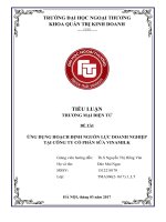 Ứng dụng hoạch định nguồn lực (ERP) tại công ty cổ phần sữa việt nam (vinamilk) 