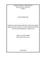 Khóa luận tốt nghiệp: Nghiên cứu thực trạng kiến thức, thực hành phòng bệnh sâu răng cho trẻ 3 đến 5 tuổi tại trường Mầm non xã An Đổ, huyện Bình Lục, tỉnh Hà Nam
