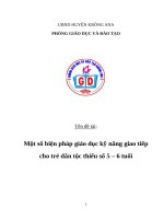 SÁNG KIẾN KINH NGHIỆM một số biện pháp giáo dục kỹ năng giao tiếp mầm non