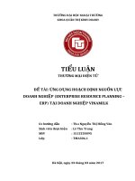 ỨNG DỤNG HOẠCH ĐỊNH NGUỒN lực DOANH NGHIỆP (ENTERPRISE RESOURCE PLANNING – ERP) tại DOANH NGHIỆP VINAMILK 