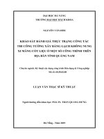 Khảo sát đánh giá thực trạng công tác thi công tường xây bằng gạch không nung xi măng cốt liệu ở một số công trình trên địa bàn tỉnh quảng nam 