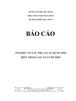 TÌM HIỂU VỀ CÁC PHỤ GIA SỬ DỤNG PHỔ BIẾN TRONG ĐỒ HỘP THỰC PHẨM