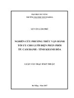 Nghiên cứu phương thức vận hành tối ưu cho lưới điện phân phối thành phố cam ranh 
