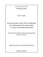 Xây dựng khung tiêu chí và sơ đồ hóa quá trình kiểm toán hoạt động an toàn giao thông đường bộ 