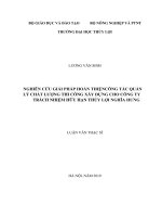 Nghiên Cứu Giải Pháp Hoàn Thiện Công Tác Quản Lý Chất Lượng Thi Công Xây Dựng