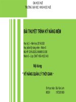 Bài thuyết trình kỹ năng mềm kỹ năng quản lý thời gian 