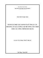 Đánh giá hiệu quả kinh tế kỹ thuật các phương án gia cường cột bê tông cốt thép cho các công trình dân dụng 