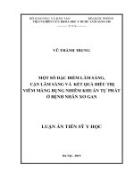 Luận án tiến sĩ y học: Một số đặc điểm lâm sàng, cận lâm sàng và kết quả điều trị viêm màng bụng nhiễm khuẩn tự phát ở bệnh nhân xơ gan