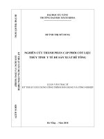 Nghiên cứu thành phần cấp phôi cốt liệu thủy tinh y tế để sản xuất bê tông 