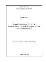 Nghiên cứu thiết kế và chế tạo hệ thống đánh lửa cho động cơ một xy lanh có tỉ số nén thay đổi 