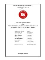 tiểu luận kinh tế lượng phân tích các yếu tố ảnh hưởng đến GDP của mỹ giai đoạn 1963 2017 