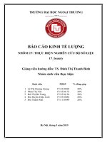 tiểu luận kinh tế lượng những nhân tố ảnh hưởng đến sự thay đổi của tiền lương 