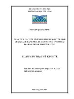 Phân tích các yếu tố ảnh hưởng đến quyết định của khách hàng mua xe số hai bánh tại địa bàn thành phố vĩnh long 
