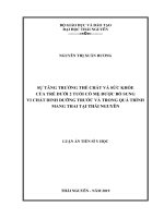 Luận án tiến sĩ y học: Sự tăng trưởng thể chất và sức khỏe của trẻ dưới 2 tuổi có mẹ được bổ sung vi chất dinh dưỡng trước và trong quá trình mang thai tại Thái Nguyên