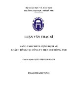 Luận văn thạc sỹ - Nâng cao chất lượng dịch vụ khách hàng tại Công ty Điện lực Đông Anh