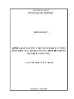 Luận văn thạc sĩ khảo sát sự làm việc chịu xoắn hoặc kéo xoắn đồng thời của liên kết nối ống thép tròn dùng mặt bích và bu lông 