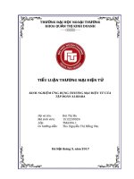 KINH NGHIỆM ỨNG DỤNG THƯƠNG mại điện tử của tập đoàn ALIBABA bài 1 