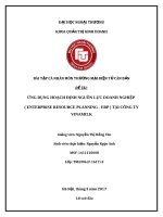 ỨNG DỤNG HOẠCH ĐỊNH NGUỒN lực DOANH NGHIỆP ( ENTERPRISE RESOURCE PLANNING   ERP ) tại CÔNG TY VINAMILK 