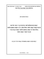 Luận văn Thạc sĩ Vận dụng mô hình bài học môn khoa học của Trường tiểu học Nhật Bản vào Trường tiểu học ở Việt Nam
