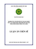 Nghiên Cứu Chuyển Đổi Cơ Cấu Sử Dụng Đất Lúa Trong Điều Kiện Biến Đổi Khí Hậu Vùng Đồng Bằng Sông