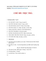 Kịch bản cho tiệc trà trong môn Tổng Quan Lưu Trú Và Ăn Uống