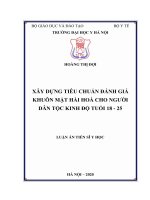 Xây dựng tiêu chuẩn đánh giá khuôn mặt hài hòa cho người dân tộc kinh độ tuổi 18   25 