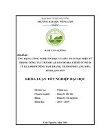 Ứng dụng công nghệ tin học và phương pháp toàn đạc điện tử thành lập bản đồ địa chính tờ 26 tỷ lệ 1 500, phường tam thanh, thành phố lạng sơn, tỉnh lạng sơn 