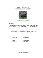 Đánh giá hiện trạng nước sinh hoạt và đề xuất một số giải pháp nâng cao chất lượng nước tại xã quốc khánh, huyện tràng định, tỉnh lạng sơn 