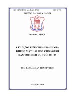 Xây dựng tiêu chuẩn đánh giá khuôn mặt hài hòa cho người dân tộc kinh độ tuổi 18   25 tt 