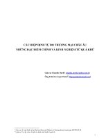 CÁC HIỆP ĐỊNH TỰ DO THƯƠNG MẠI CHÂU ÂU NHỮNG ĐẶC ĐIỂM CHÍNH VÀ KINH NGHIỆM TỪ QUÁ KHỨ