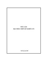 Tiểu luận thiết kế nghiên cứu