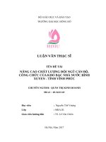 LUẬN VĂN: NÂNG CAO CHẤT LƯỢNG ĐỘI NGŨ CÁN BỘ, CÔNG CHỨC CỦA KHO BẠC NHÀ NƯỚC BÌNH XUYEN  TỈNH VĨNH PHÚC