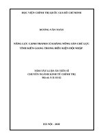 Năng lực cạnh tranh của hàng nông sản chủ lực tỉnh kiên giang trong điều kiện hội nhập (tt) 