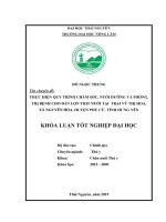 Thực hiện quy trình chăm sóc, nuôi dưỡng và phòng, trị bệnh cho đàn lợn thịt tại trại lợn vũ thị hoa, huyện phù cừ, tỉnh hưng yên 