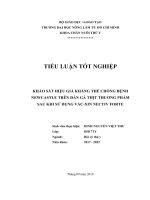 Tiểu luận tốt nghiệp: Khảo sát hiệu giá kháng thể chống bệnh Newcastle trên đàn gà thịt thương phẩm sau khi sử dụng vắc xin Nectiv Forte