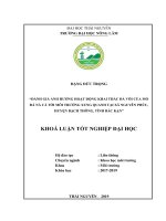 Đánh giá ảnh hưởng hoạt động khai thác đá vôi của mỏ đá nà cà tới môi trường xung quanh tại xã nguyên phúc, huyện bạch thông, tỉnh bắc kạn 