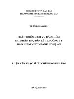 PHÁT TRIỂN DỊCH VỤ BẢO HIỂM  PHI NHÂN THỌ BÁN LẺ TẠI CÔNG TY  BẢO HIỂM VIETINBANK NGHỆ AN
