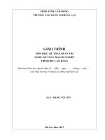 Giáo trình Kế toán quản trị  Nghề: Kế toán doanh nghiệp (Cao đẳng)  CĐ Nghề Đà Lạt