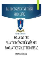 Thuyết trình Đồ án Bào chế phân tích công thức viên nén bao tan trong ruột Diclofenac