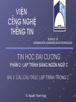 Bài giảng Tin học đại cương  Bài 3: Các cấu trúc lập trình trong C