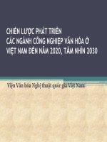 chiến lược phát triển các ngành công nghiệp văn hóa ở việt nam đến năm 2020, tầm nhìn 2030