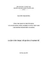 Luận văn thạc sỹ - Tăng thu dịch vụ phi tín dụng tại Agribank Chi nhánh thành phố Cao Bằng